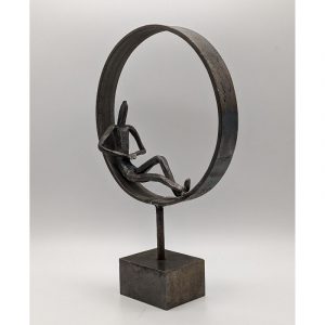 Le Pantographe Vosges - Le rêveur dans le cercle - Sculpture en fer forgé - sculpture moderne et contemporaine - Francis PIERRE