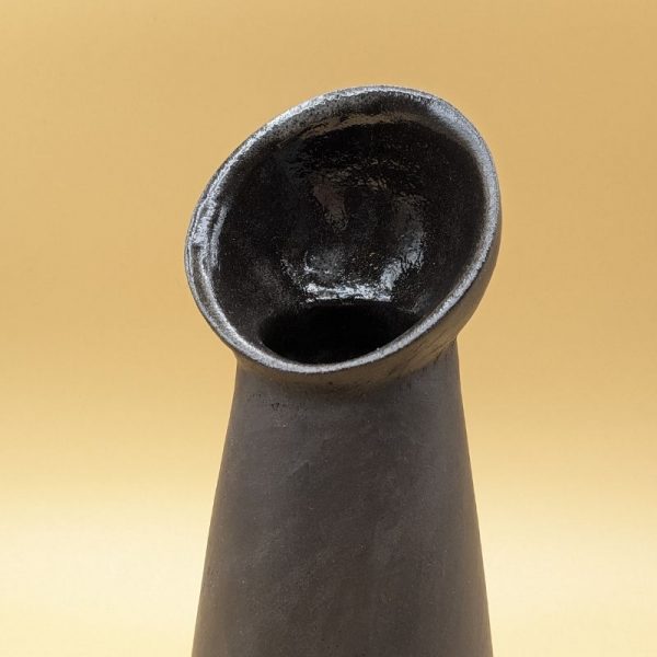Soliflore en grès noir - Vase Céramique - Le Pantographe Vosges - Chantal TOUSSAINT