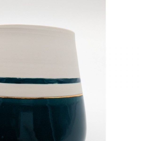 Vase porcelaine blanc et or - Camille BO - Le Pantographe