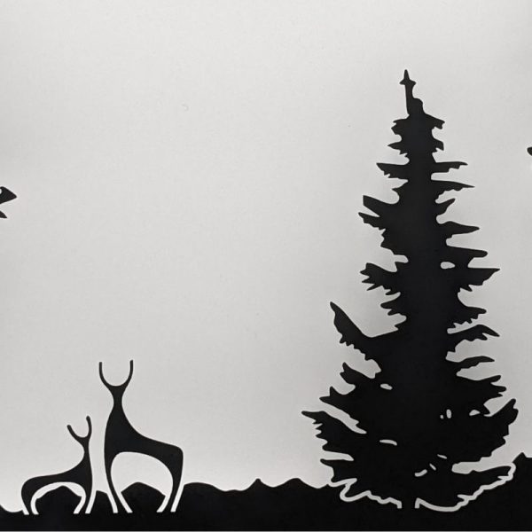 Nature Vosgienne - Décoration murale métal - Cerfs et forêt - Le Pantographe